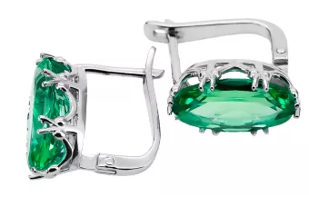 Sterling silver 925 Emerald Earrings Vintage Jewlery vec021s